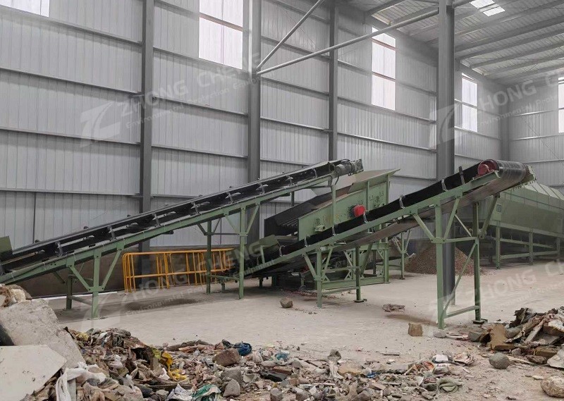 Construction waste screening and treatment equipment