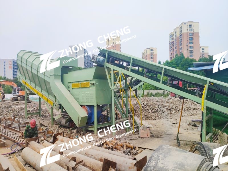 Construction waste type screening machine