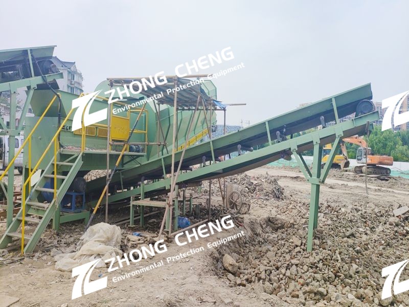 Construction waste type screening machine