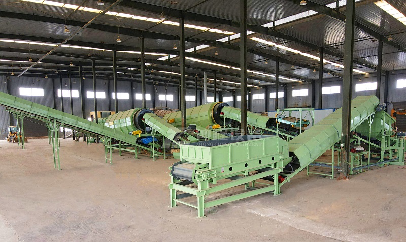 The system of screening equipment for aged waste.