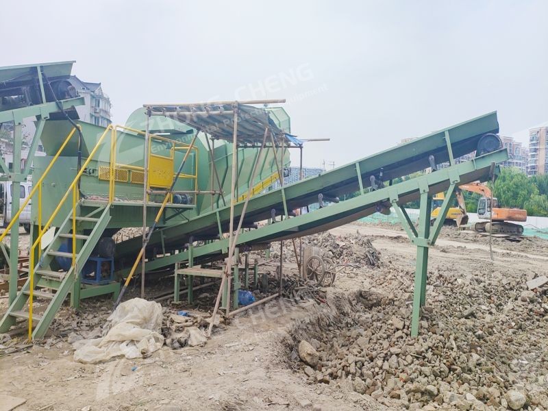 Construction waste screening system