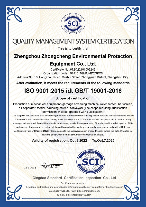 Quality Management System Certification