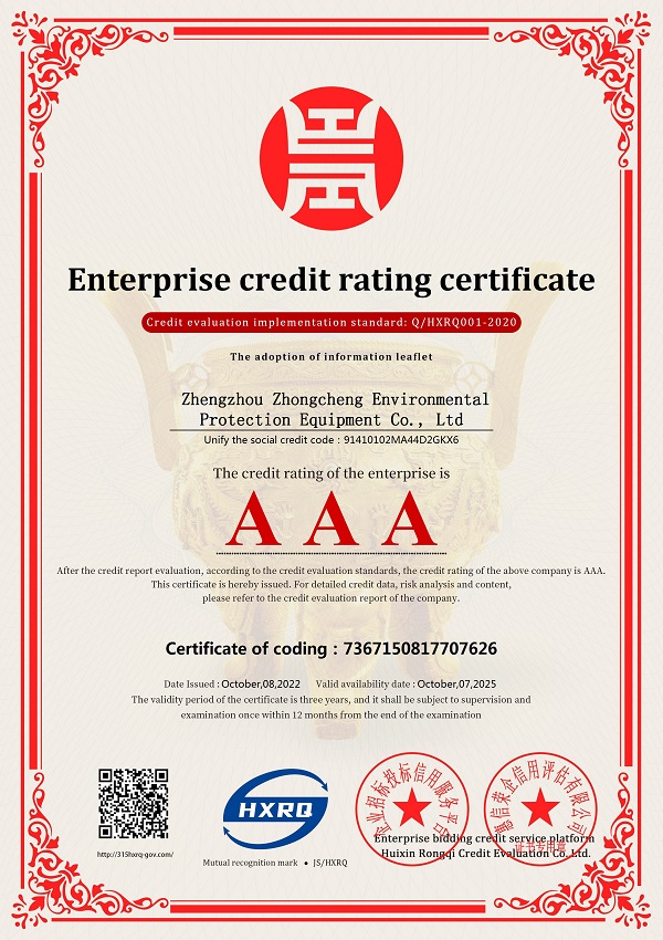 Enterprise credit rating certificate